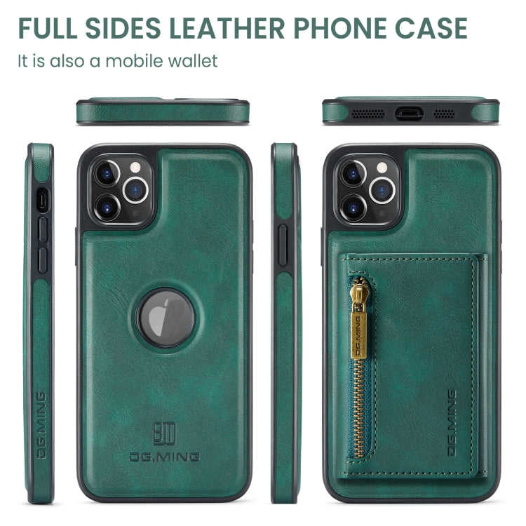 For iPhone 11 Pro Max DG.MING M5 Series Zip RFID Multi Card Detachable Leather Phone Case(Green) - HoMEdemic™ 