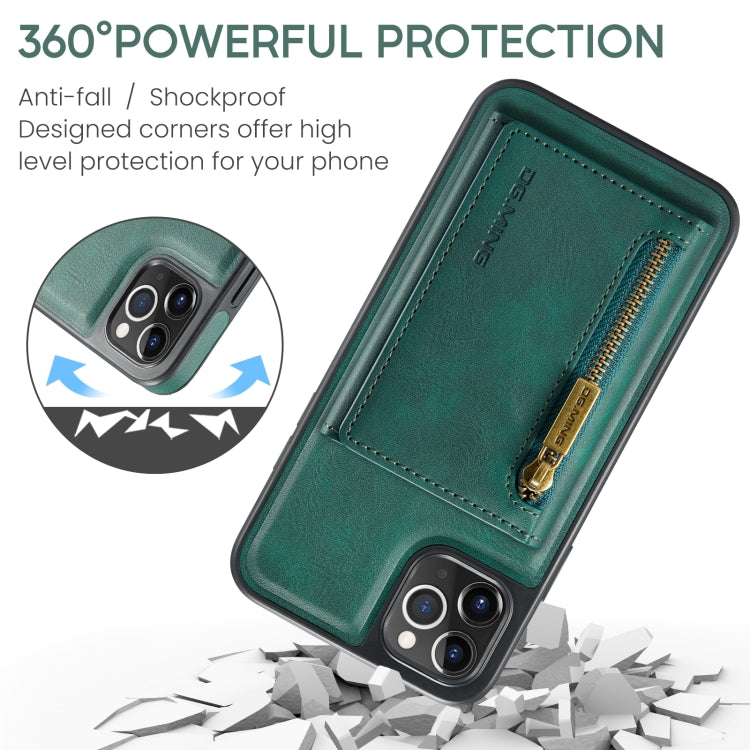 For iPhone 11 Pro Max DG.MING M5 Series Zip RFID Multi Card Detachable Leather Phone Case(Green) - HoMEdemic™ 