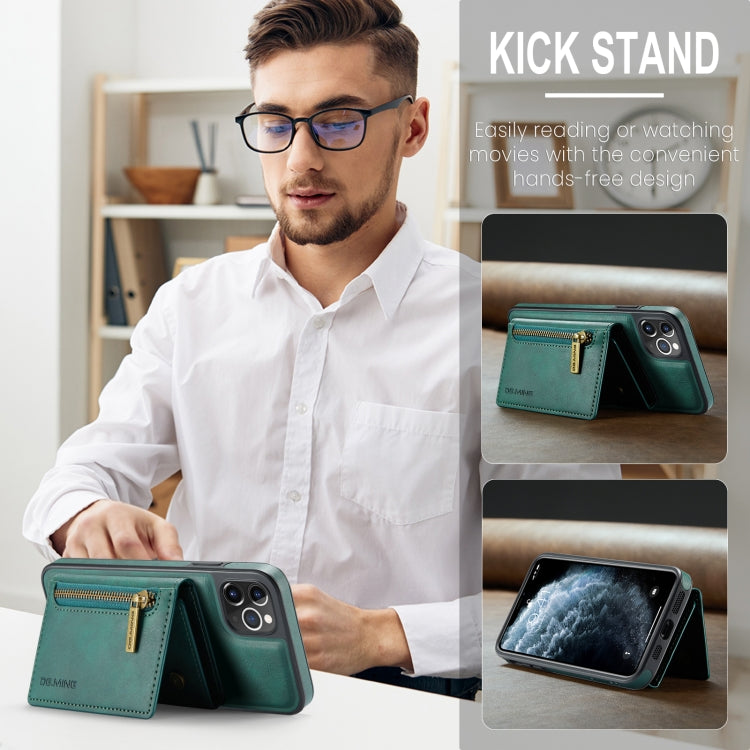 For iPhone 11 Pro Max DG.MING M5 Series Zip RFID Multi Card Detachable Leather Phone Case(Green) - HoMEdemic™ 