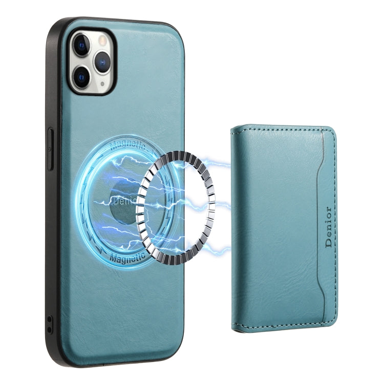 For iPhone 11 Pro Max Denior Cowhide Texture Leather MagSafe Detachable Wallet Phone Case(Blue) - HoMEdemic™ 