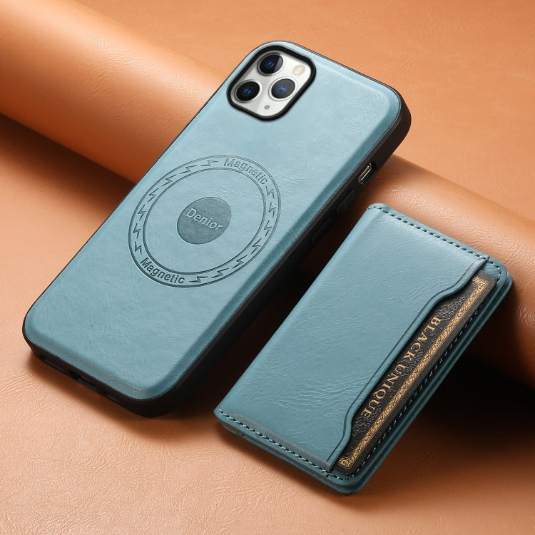 For iPhone 11 Pro Max Denior Cowhide Texture Leather MagSafe Detachable Wallet Phone Case(Blue) - HoMEdemic™ 