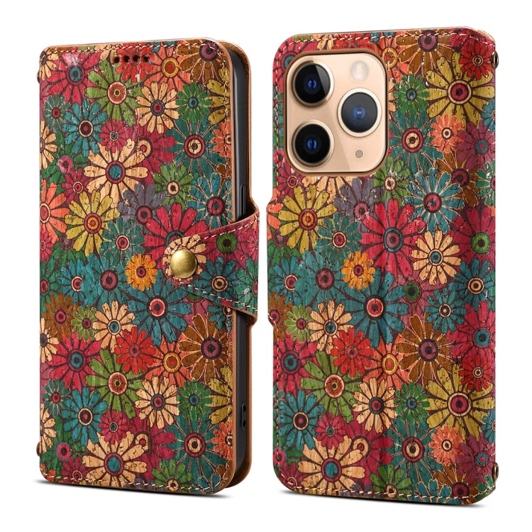 For iPhone 11 Pro Max Denior Flower Language Series Cork Fabric Oil Edge Leather Phone Case(Spring) - HoMEdemic™ 