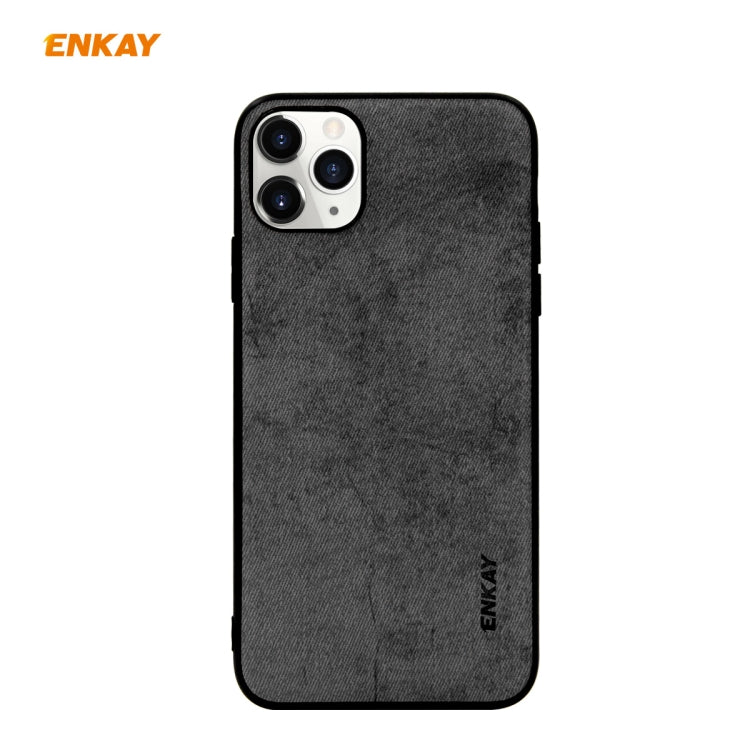 For iPhone 11 Pro Max ENKAY ENK-PC030 Business Series Fabric Texture PU Leather + TPU Soft Slim Case Cover(Black) - HoMEdemic™ 