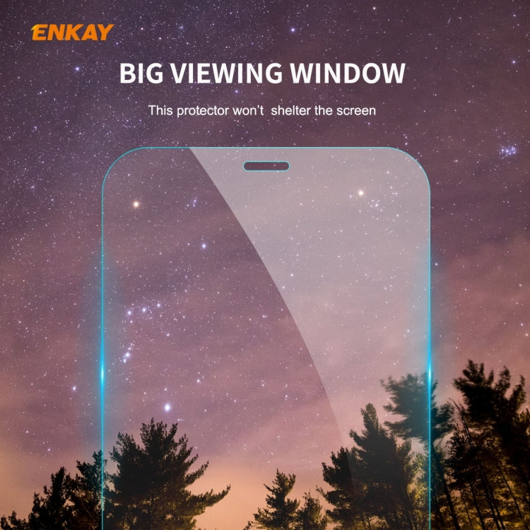 For iPhone 11 Pro Max ENKAY ENK-PC0302 2 in 1 Business Series Fabric Texture PU Leather + TPU Soft Slim Case Cover ＆ 0.26mm 9H 2.5D Tempered Glass Film(Black) - HoMEdemic™ 