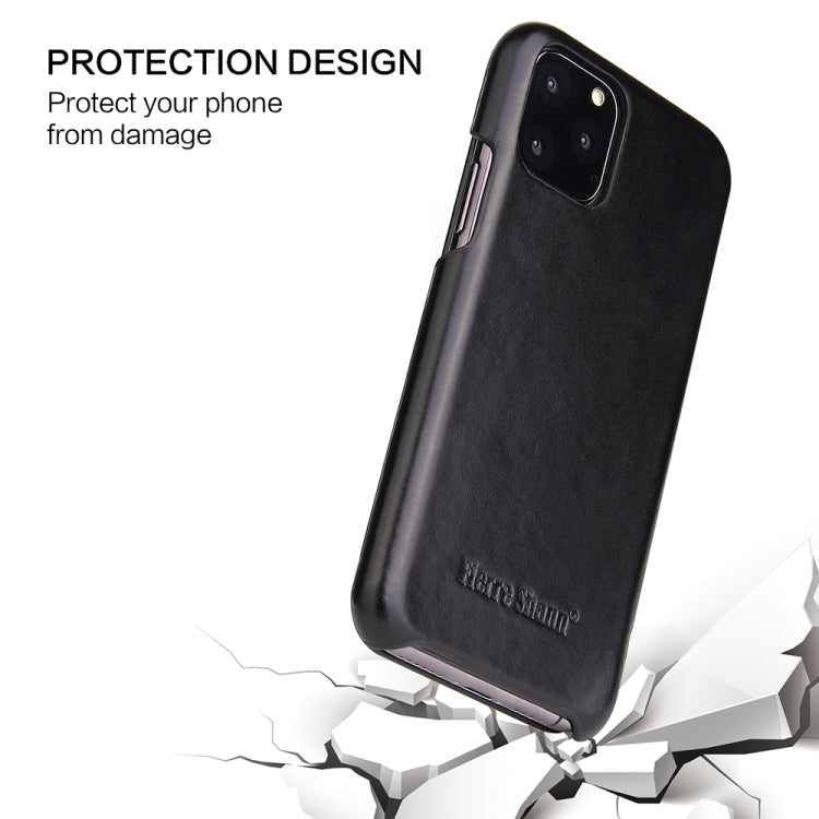 For iPhone 11 Pro Max Fierre Shann Business Magnetic Horizontal Flip Genuine Leather Case (Black) - HoMEdemic™ 