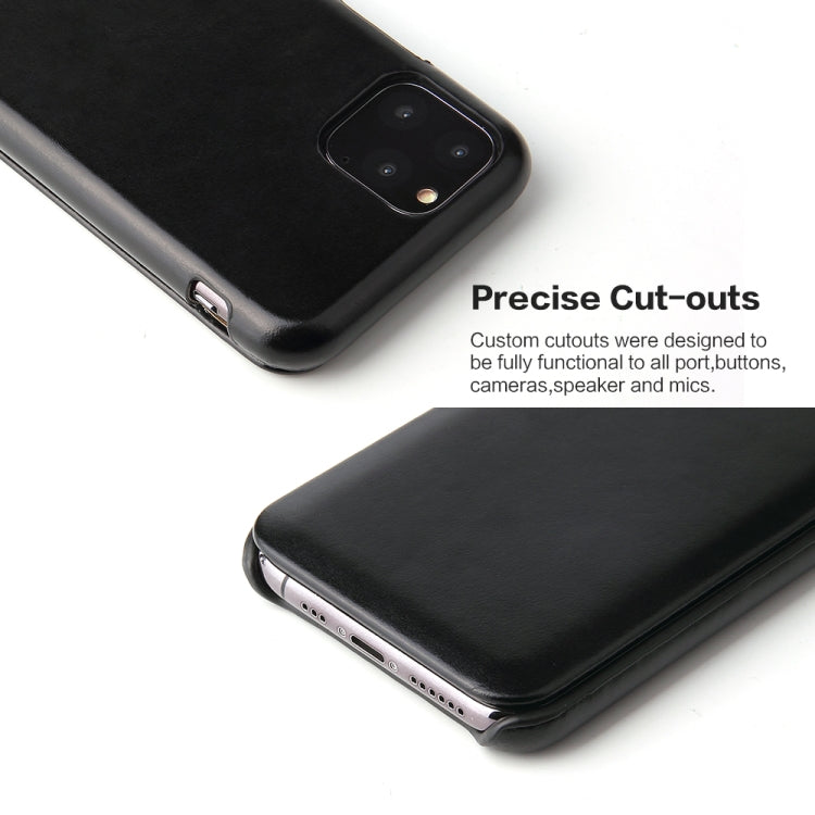 For iPhone 11 Pro Max Fierre Shann Business Magnetic Horizontal Flip Genuine Leather Case (Black) - HoMEdemic™ 