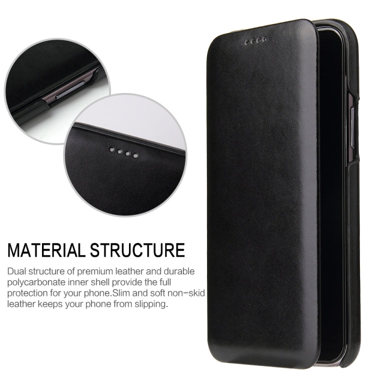 For iPhone 11 Pro Max Fierre Shann Business Magnetic Horizontal Flip Genuine Leather Case (Black) - HoMEdemic™ 