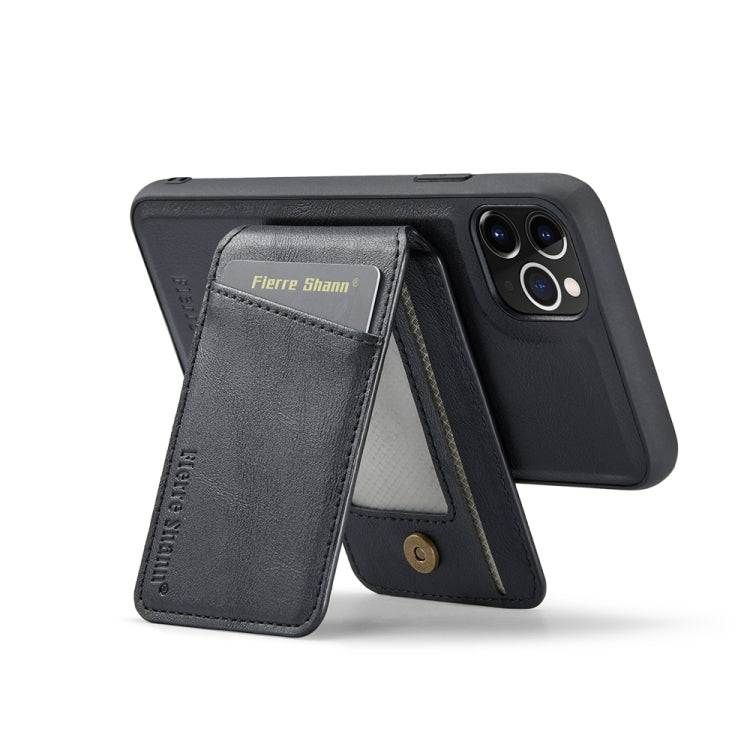 For iPhone 11 Pro Max Fierre Shann Cowhide Vertical Flip Magnetic Card Holder Phone Case(Black) - HoMEdemic™ 