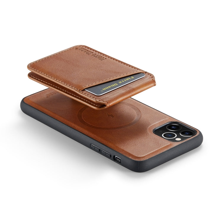 For iPhone 11 Pro Max Fierre Shann Cowhide Vertical Flip Magnetic Card Holder Phone Case(Brown) - HoMEdemic™ 