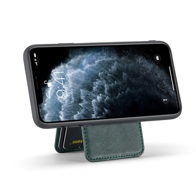 For iPhone 11 Pro Max Fierre Shann Cowhide Vertical Flip Magnetic Card Holder Phone Case(Green) - HoMEdemic™ 