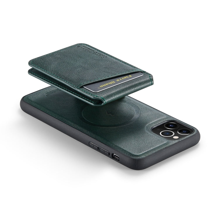 For iPhone 11 Pro Max Fierre Shann Cowhide Vertical Flip Magnetic Card Holder Phone Case(Green) - HoMEdemic™ 