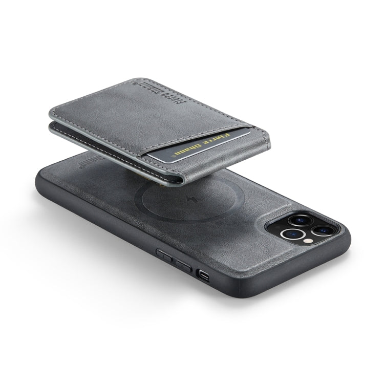 For iPhone 11 Pro Max Fierre Shann Cowhide Vertical Flip Magnetic Card Holder Phone Case(Grey) - HoMEdemic™ 