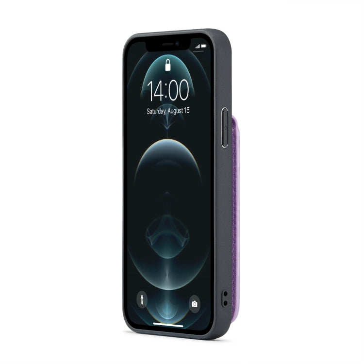 For iPhone 11 Pro Max Fierre Shann Crazy Horse Card Holder Back Cover PU Phone Case(Purple) - HoMEdemic™ 