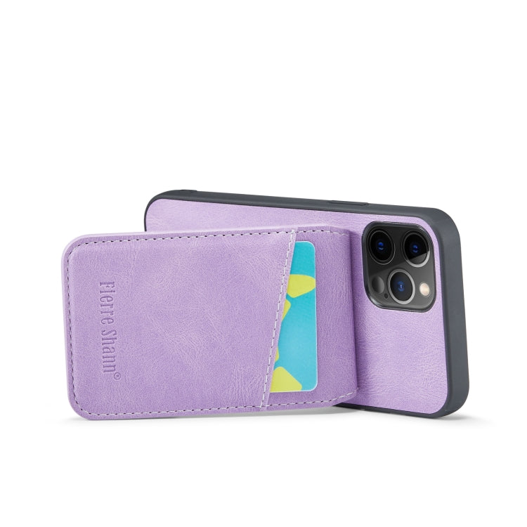 For iPhone 11 Pro Max Fierre Shann Crazy Horse Card Holder Back Cover PU Phone Case(Purple) - HoMEdemic™ 