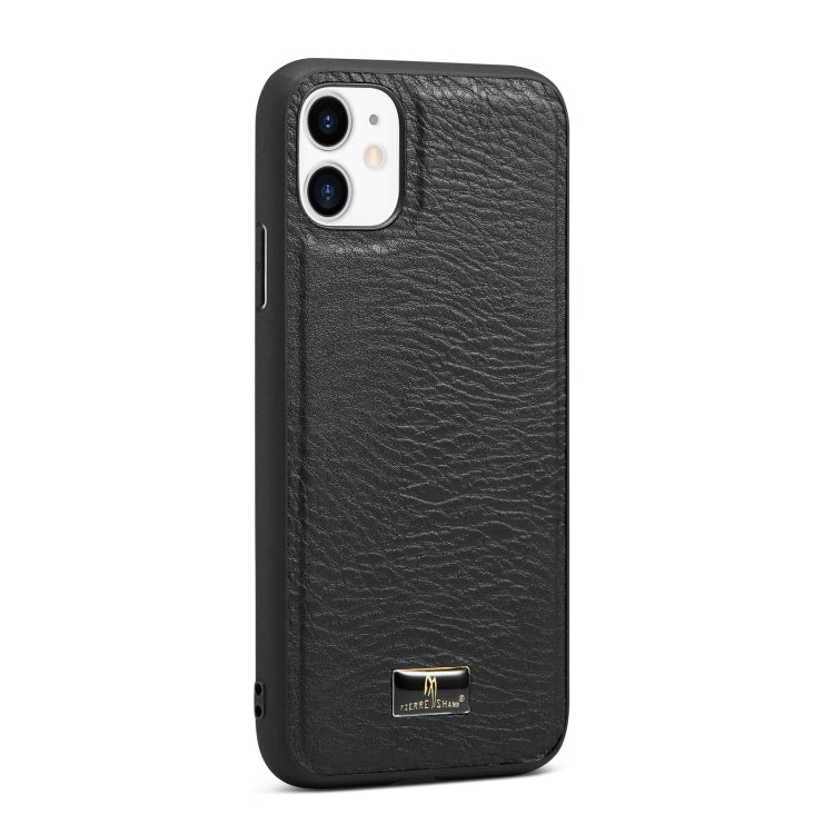 For iPhone 11 Pro Max Fierre Shann Leather Texture Phone Back Cover Case (Cowhide Black) - HoMEdemic™ 