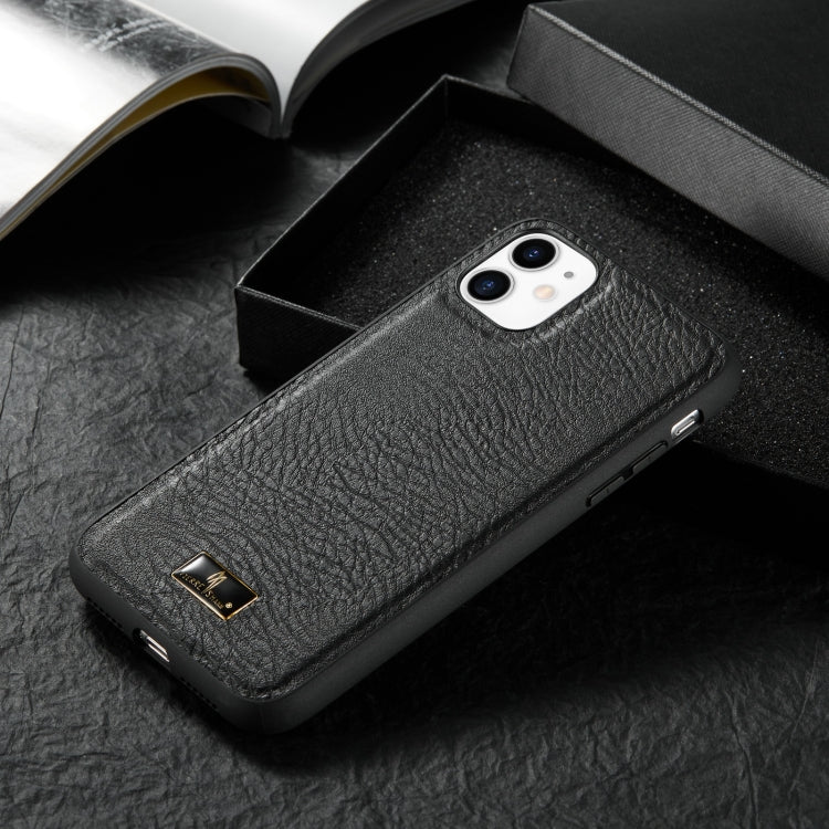 For iPhone 11 Pro Max Fierre Shann Leather Texture Phone Back Cover Case (Cowhide Black) - HoMEdemic™ 
