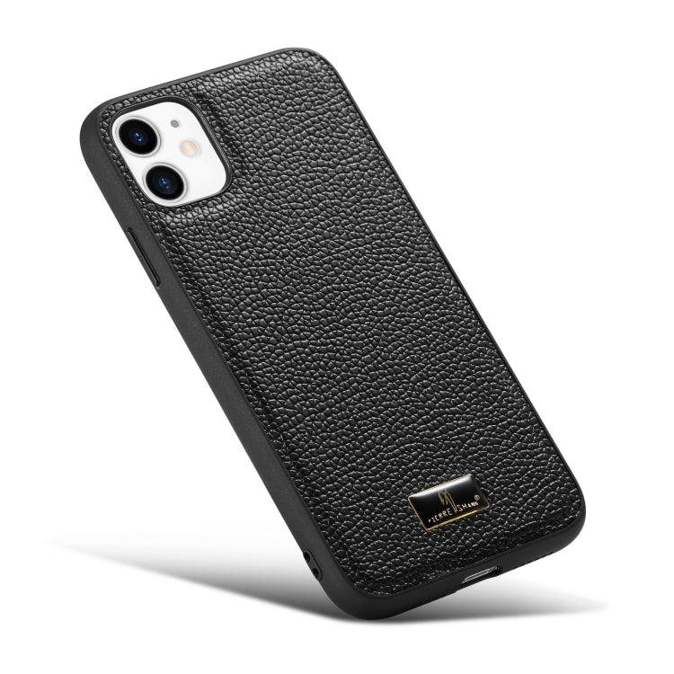 For iPhone 11 Pro Max Fierre Shann Leather Texture Phone Back Cover Case (Lychee Black) - HoMEdemic™ 