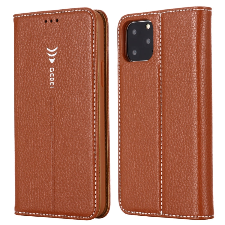 For iPhone 11 Pro Max GEBEI PU+TPU Horizontal Flip Protective Case with Holder & Card Slots(Brown) - HoMEdemic™ 