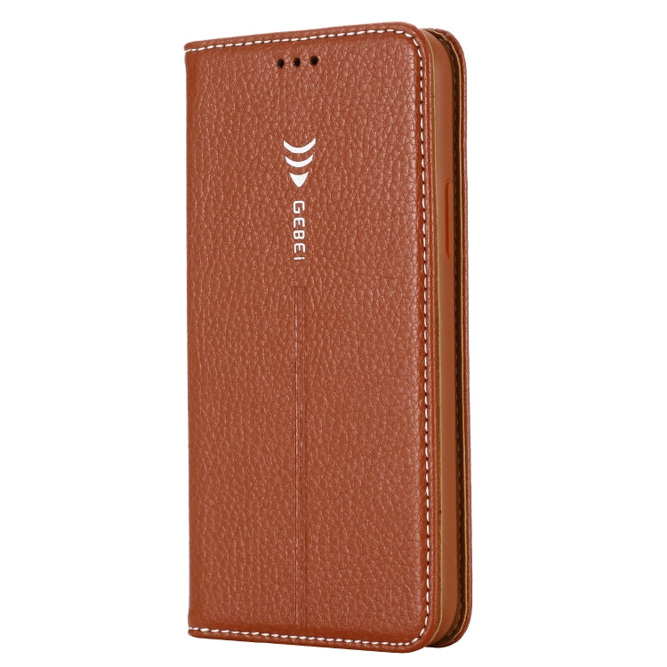 For iPhone 11 Pro Max GEBEI PU+TPU Horizontal Flip Protective Case with Holder & Card Slots(Brown) - HoMEdemic™ 