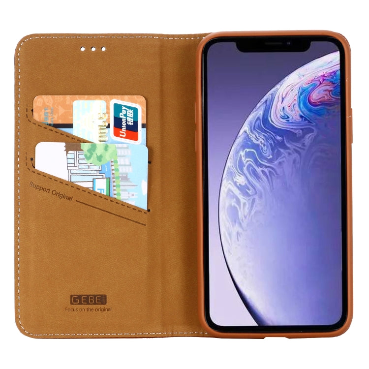 For iPhone 11 Pro Max GEBEI PU+TPU Horizontal Flip Protective Case with Holder & Card Slots(Brown) - HoMEdemic™ 