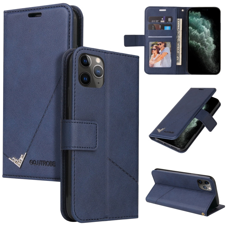 For iPhone 11 Pro Max GQUTROBE Right Angle Leather Phone Case(Blue) - HoMEdemic™ 