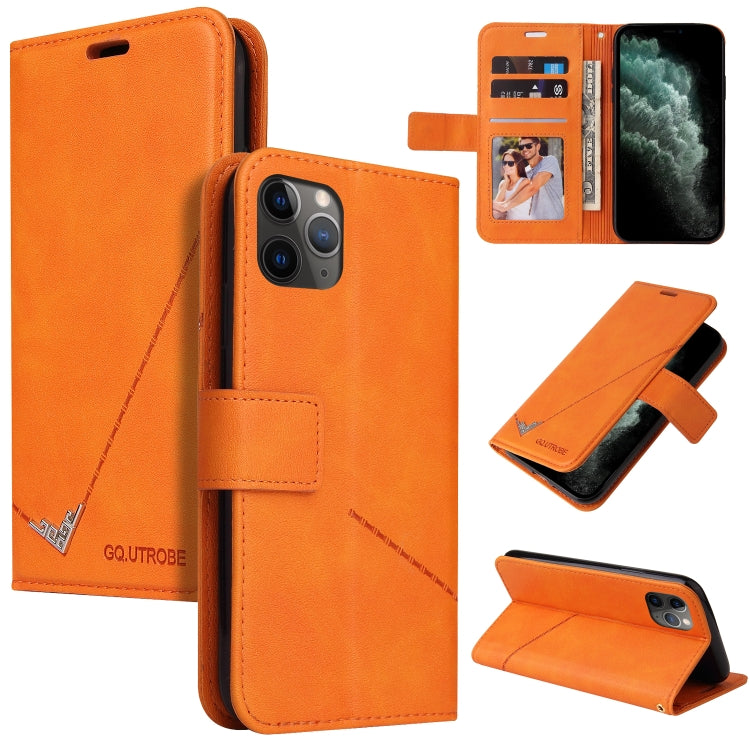 For iPhone 11 Pro Max GQUTROBE Right Angle Leather Phone Case(Orange) - HoMEdemic™ 