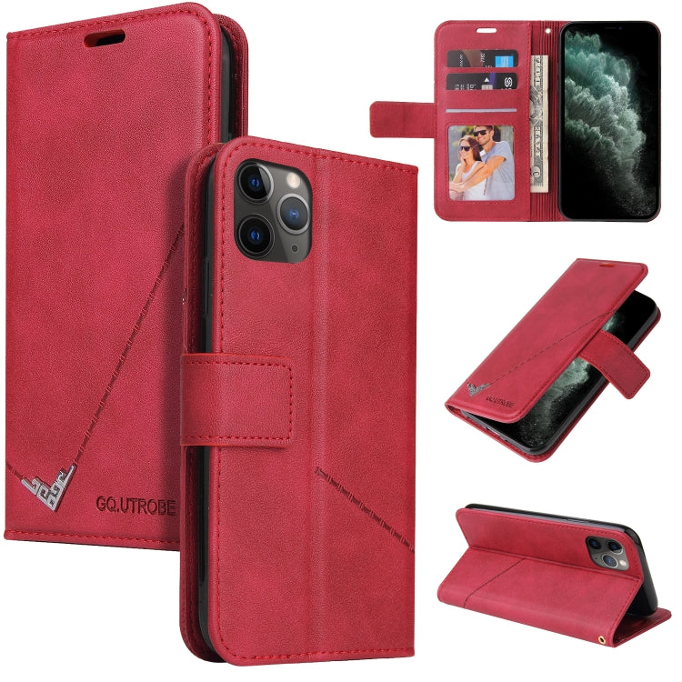 For iPhone 11 Pro Max GQUTROBE Right Angle Leather Phone Case(Red) - HoMEdemic™ 