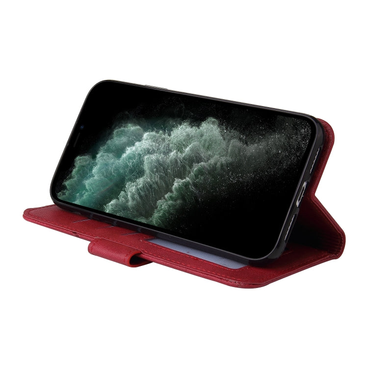 For iPhone 11 Pro Max GQUTROBE Right Angle Leather Phone Case(Red) - HoMEdemic™ 