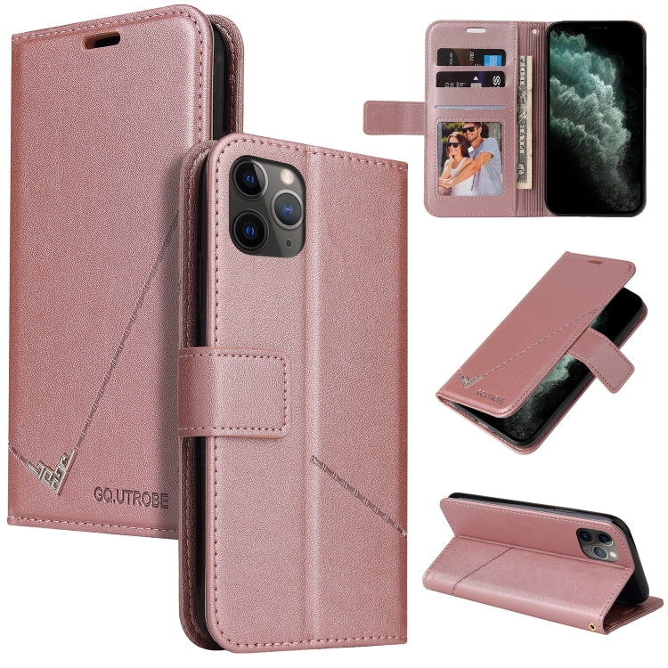 For iPhone 11 Pro Max GQUTROBE Right Angle Leather Phone Case(Rose Gold) - HoMEdemic™ 