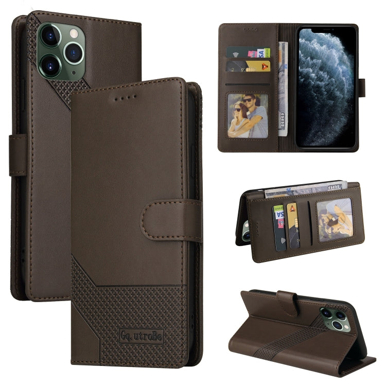 For iPhone 11 Pro Max GQUTROBE Skin Feel Magnetic Leather Phone Case (Brown) - HoMEdemic™ 