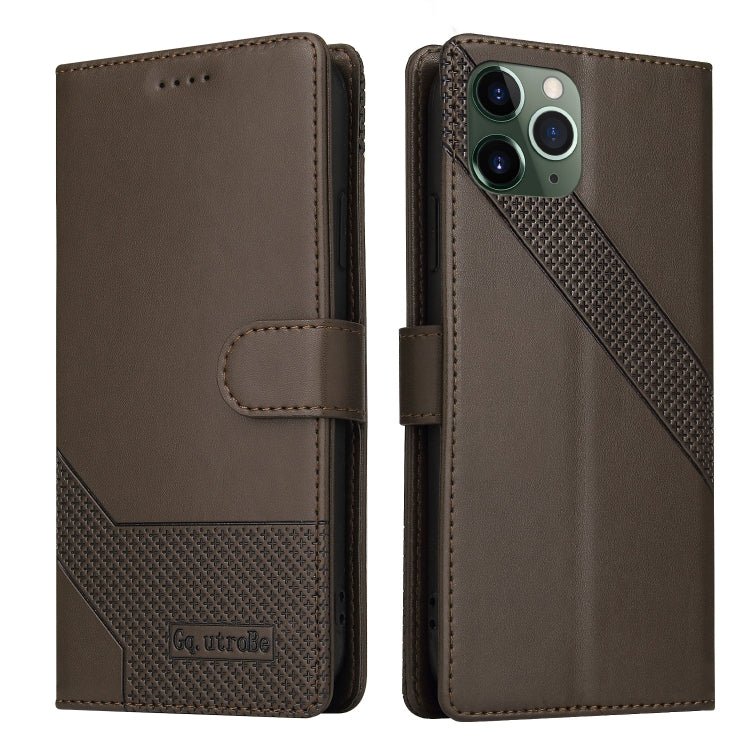 For iPhone 11 Pro Max GQUTROBE Skin Feel Magnetic Leather Phone Case (Brown) - HoMEdemic™ 