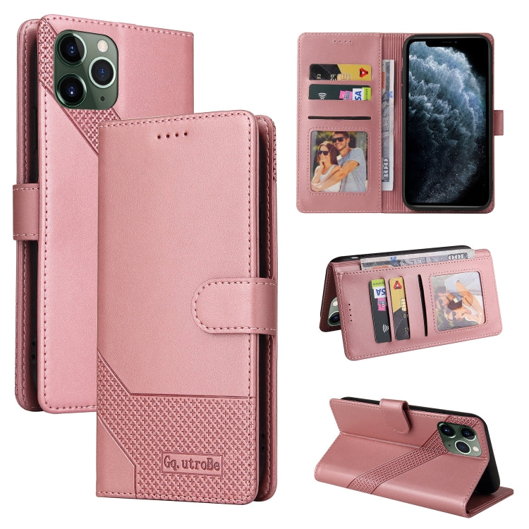 For iPhone 11 Pro Max GQUTROBE Skin Feel Magnetic Leather Phone Case (Rose Gold) - HoMEdemic™ 