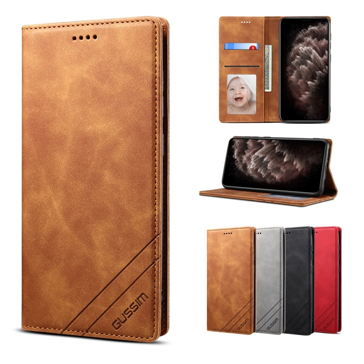 For iPhone 11 Pro Max GUSSIM GS-001 Business Style Horizontal Flip Skin Feel PU Leather Case with Holder & Card Slots & Wallet & Photo Frame (Brown) - HoMEdemic™ 