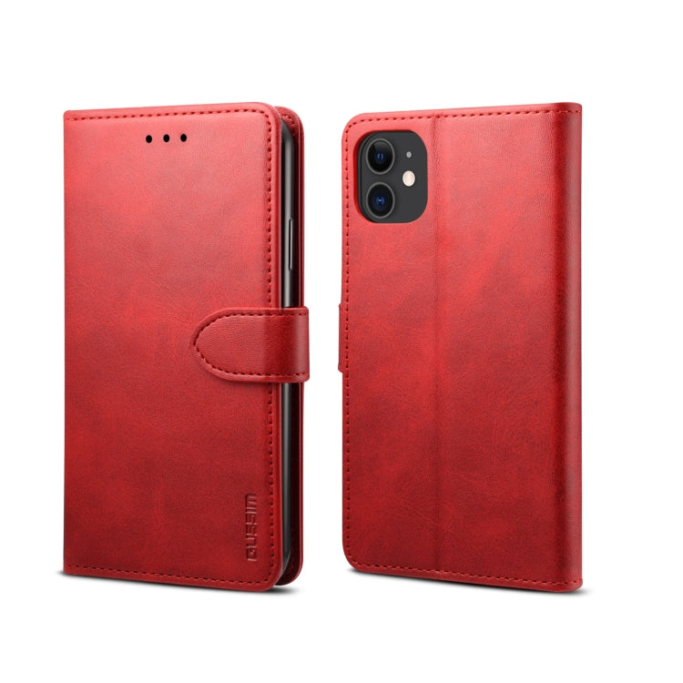 For iPhone 11 Pro Max GUSSIM Magnetic Horizontal Flip Leather Case with Holder & Card Slots & & Wallet(Red) - HoMEdemic™ 
