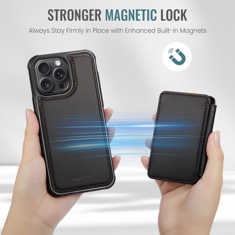 For iPhone 11 Pro Max JEEHOOD J05 Business Magnetic Style RFID Leather Phone Case(Black) - HoMEdemic™ 