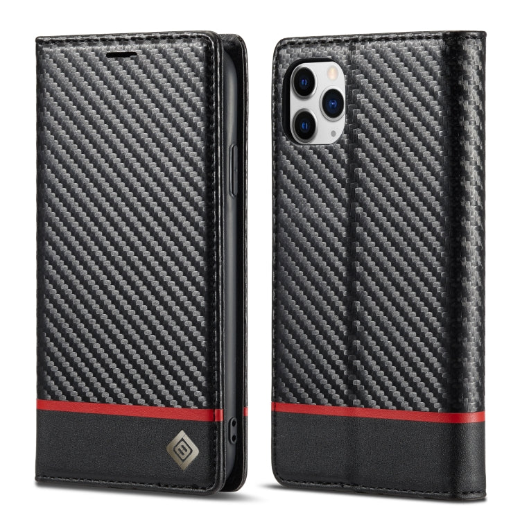 For iPhone 11 Pro Max LC.IMEEKE Carbon Fiber PU + TPU Horizontal Flip Leather Case with Holder & Card Slot & Wallet (Horizontal Black) - HoMEdemic™ 