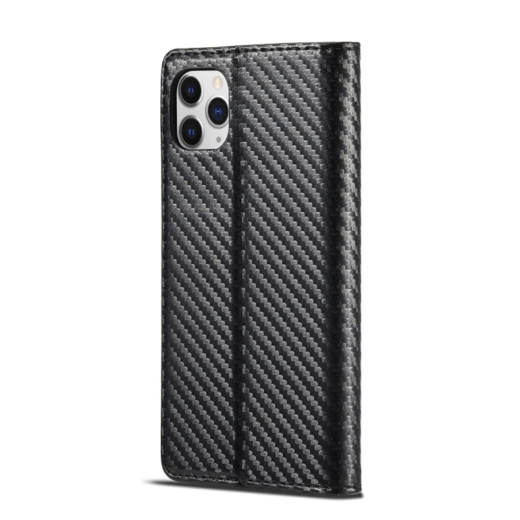 For iPhone 11 Pro Max LC.IMEEKE Carbon Fiber PU + TPU Horizontal Flip Leather Case with Holder & Card Slot & Wallet (Vertical Black) - HoMEdemic™ 