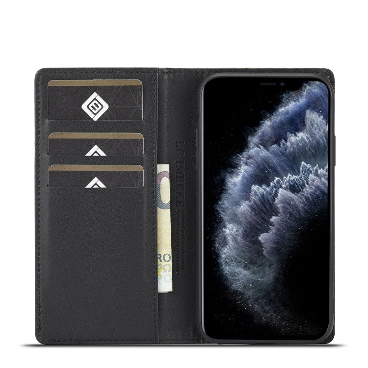For iPhone 11 Pro Max LC.IMEEKE Carbon Fiber PU + TPU Horizontal Flip Leather Case with Holder & Card Slot & Wallet (Vertical Black) - HoMEdemic™ 