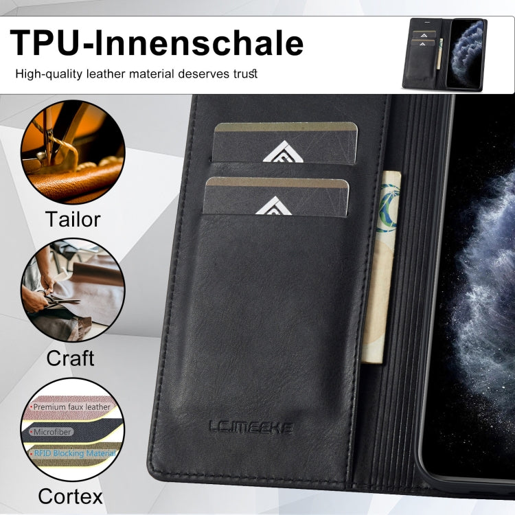 For iPhone 11 Pro Max LC.IMEEKE RFID Anti-theft Leather Phone Case(Black) - HoMEdemic™ 
