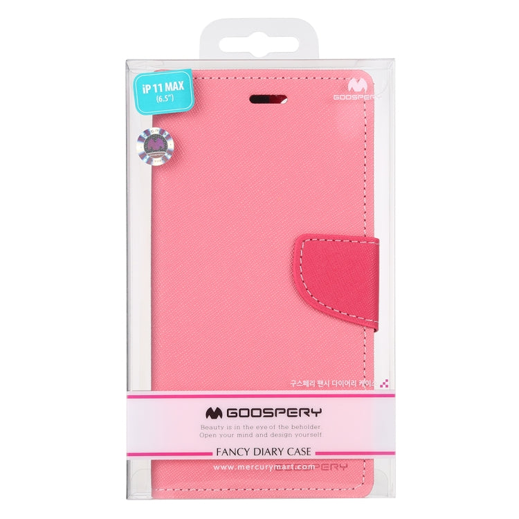 For iPhone 11 Pro Max MERCURY GOOSPERY FANCY DIARY Horizontal Flip Leather Case with Holder & Card Slots & Wallet(Pink) - HoMEdemic™ 
