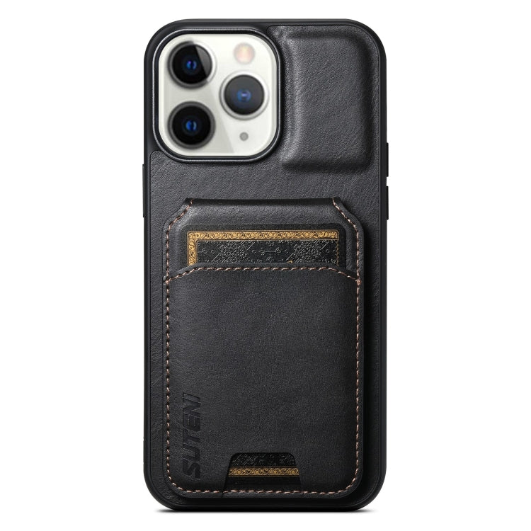 For iPhone 11 Pro Max Suteni H02 Leather Wallet Stand Back Phone Case(Black) - HoMEdemic™ 