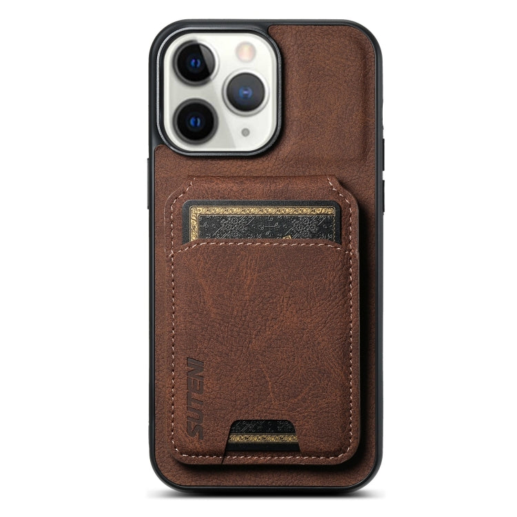 For iPhone 11 Pro Max Suteni H02 Litchi Leather Card Wallet Stand Back Phone Case(Brown) - HoMEdemic™ 
