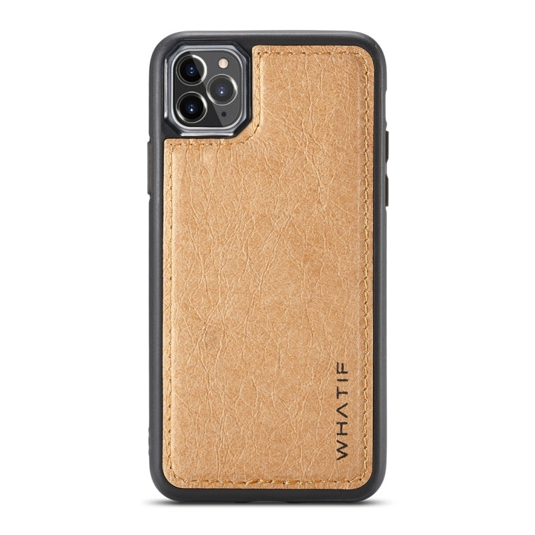 For iPhone 11 Pro Max WHATIF Kraft Paper TPU + PC Full Coverage Protective Case(Brown) - HoMEdemic™ 