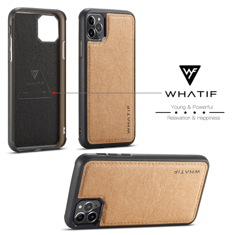 For iPhone 11 Pro Max WHATIF Kraft Paper TPU + PC Full Coverage Protective Case(Brown) - HoMEdemic™ 