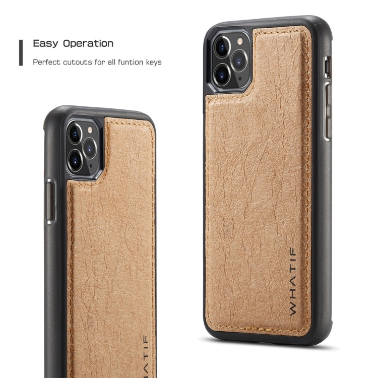 For iPhone 11 Pro Max WHATIF Kraft Paper TPU + PC Full Coverage Protective Case(Brown) - HoMEdemic™ 