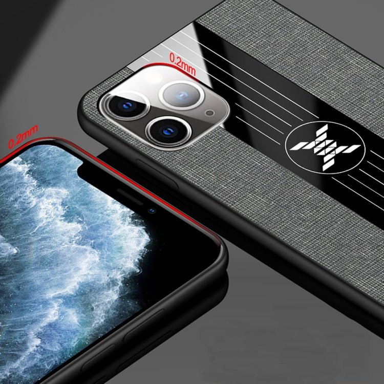 For iPhone 11 Pro Max XINLI Stitching Cloth Textue Shockproof TPU Protective Case with Ring Holder(Blue) - HoMEdemic™ 