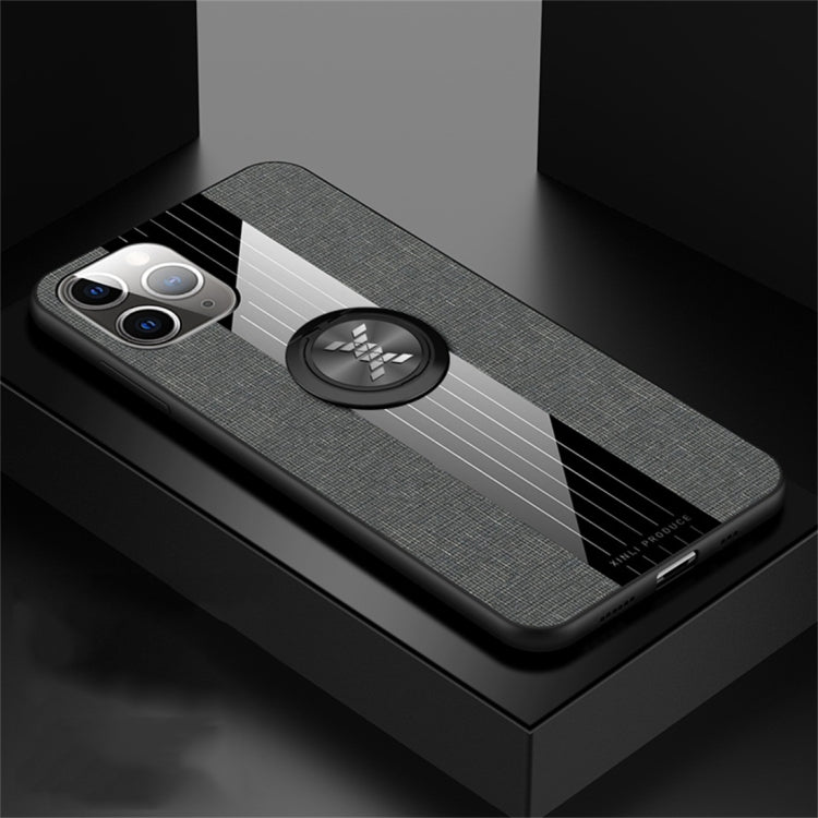 For iPhone 11 Pro Max XINLI Stitching Cloth Textue Shockproof TPU Protective Case with Ring Holder(Grey) - HoMEdemic™ 