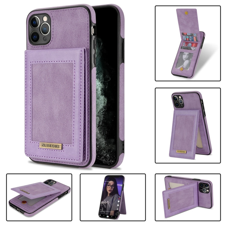 For iPhone 11 Pro N.BEKUS Vertical Flip Card Slot RFID Phone Case (Purple) - HoMEdemic™ 