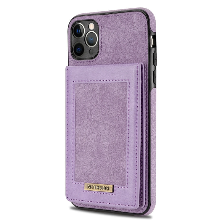 For iPhone 11 Pro N.BEKUS Vertical Flip Card Slot RFID Phone Case (Purple) - HoMEdemic™ 