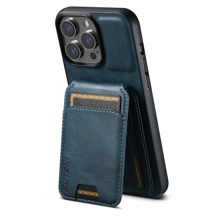 For iPhone 11 Pro Suteni H02 Leather Wallet Stand Back Phone Case(Blue) - HoMEdemic™ 